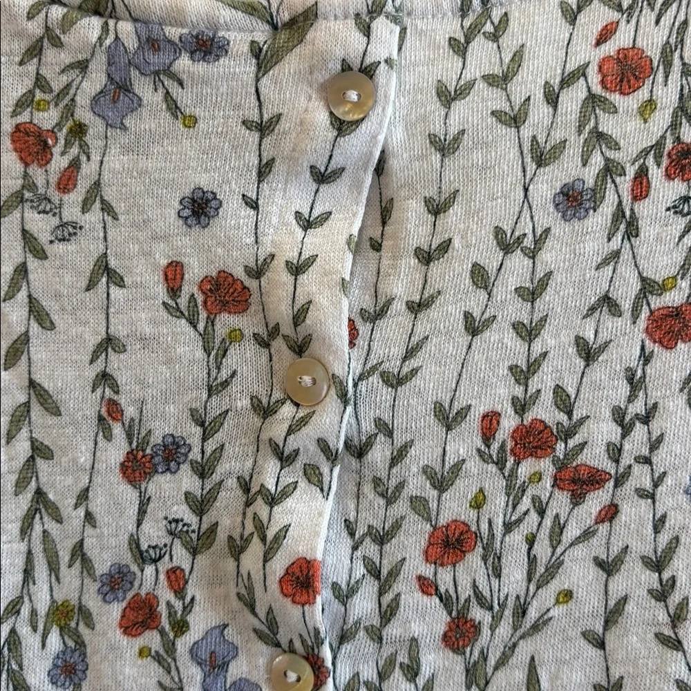 RACHEL ZOE WHITE/ BLUE/ORANGE FLOWER DESIGN 100% LINEN
BUTTON DOWN THE BACK XL - Picture 6 of 8